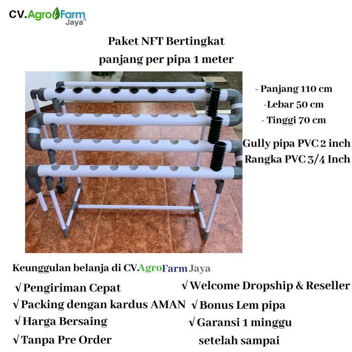 PAKET INSTALASI MODUL KIT HIDROPONIK SET NFT 20 - 36