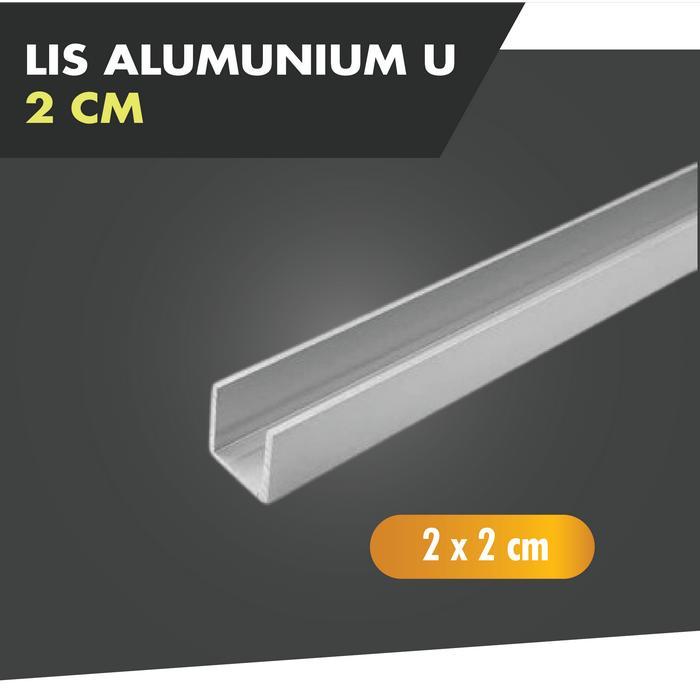 Alumunium U / Lis U 2x2 cm / Lis U Alumunium / Tali Air GRC / Woodplank Gratis Ongkir
