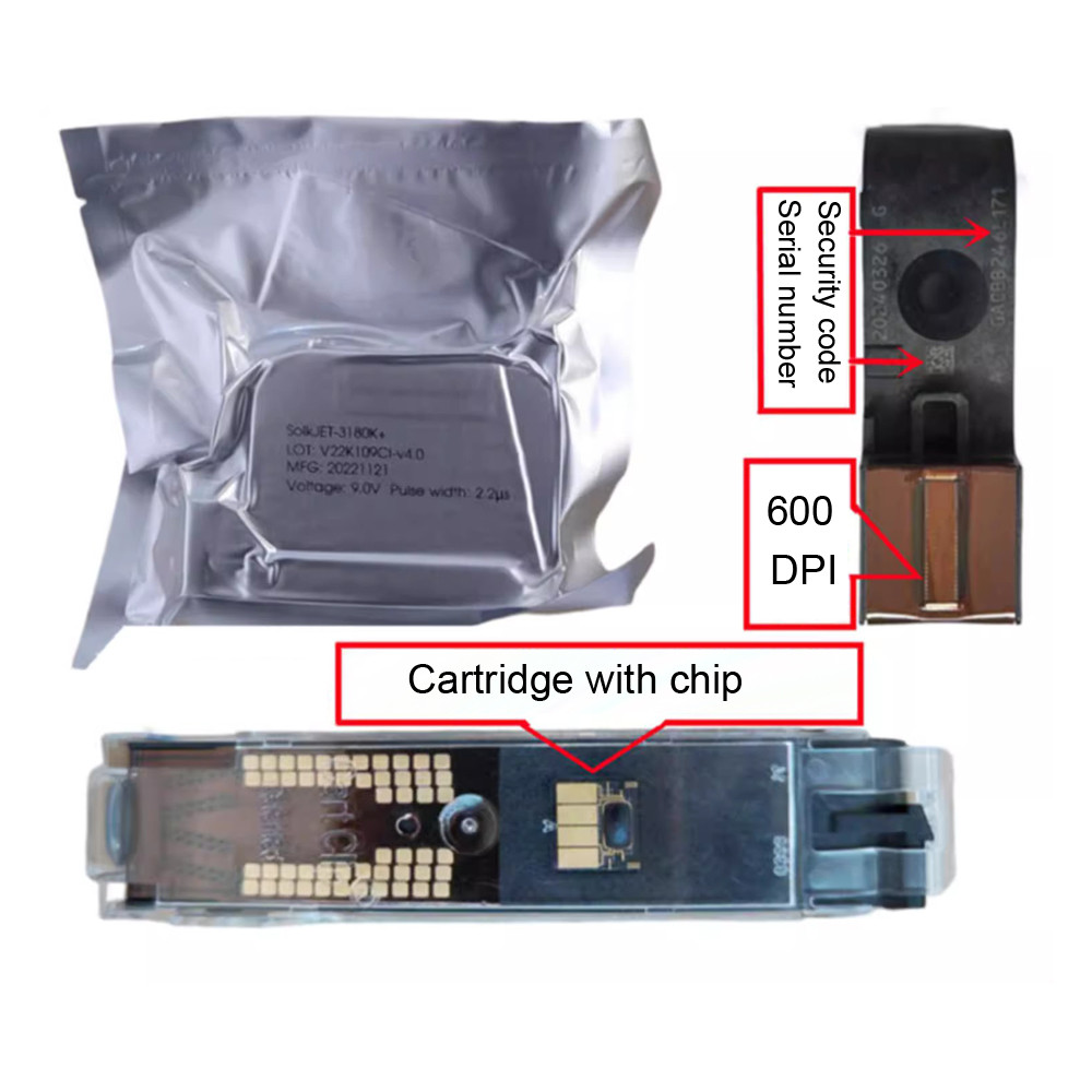 3180K+ 3180K Ink Cartridge For Solkjet Quick-Drying Solvent Ink Cartridge 12.7Mm Handheld Inkjet