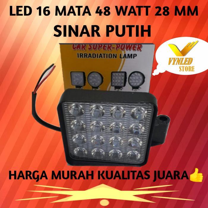 Led Sorot Motor Lampu Tembak Mobil 16 Mata 48 Watt 28 Mm 12/24 Volt-A3