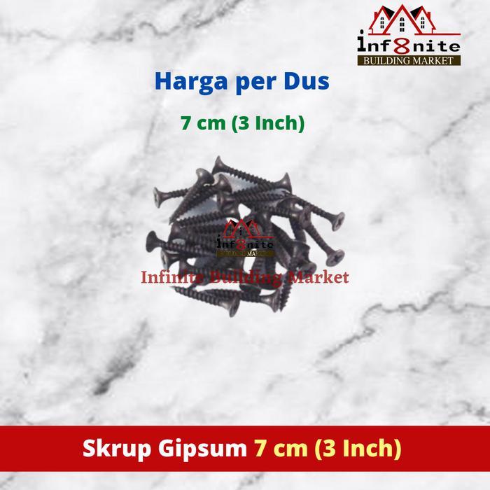 Skrup Gipsum Sekrup Gypsum Drywall Screws 7 cm 3 Inch 1 Dus
