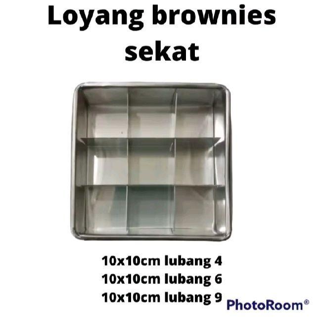 Loyang Dan Sekat Kue Bolu Brownies Ukuran 10x10x4 Cm Lubang 4/6/9/12/16/25 / Loyang Sekat Cetakan