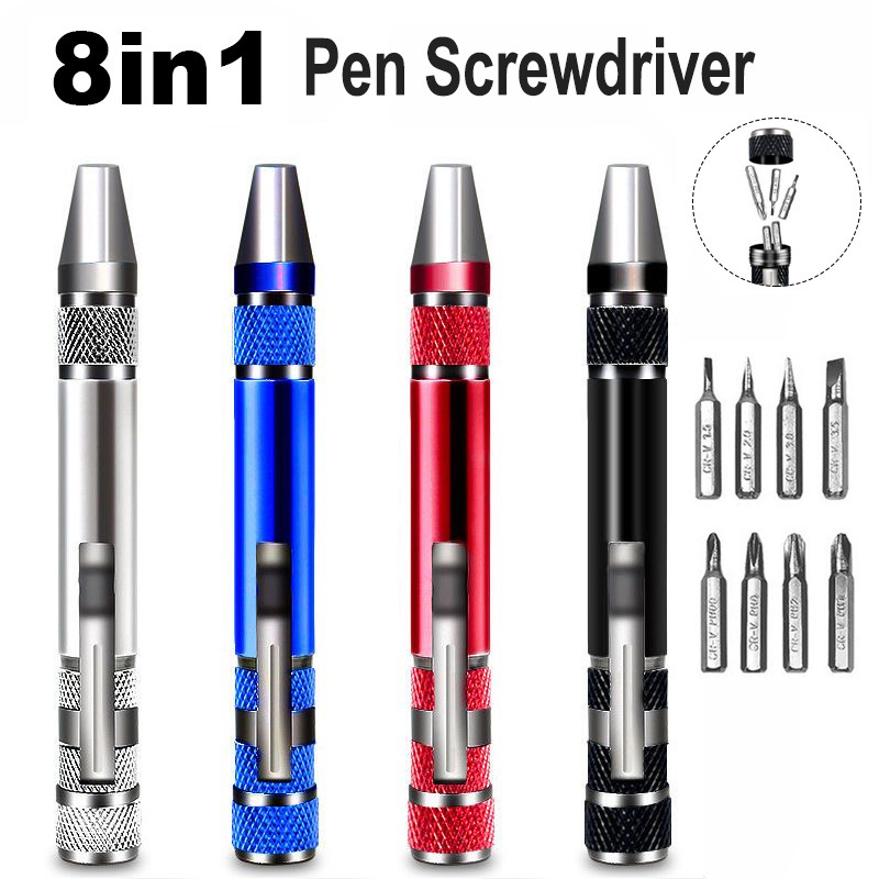 Multifunction 8 in 1 Pocket Precision Mini Screwdriver Pen Mobile Phone Repair Hand Tools Kit