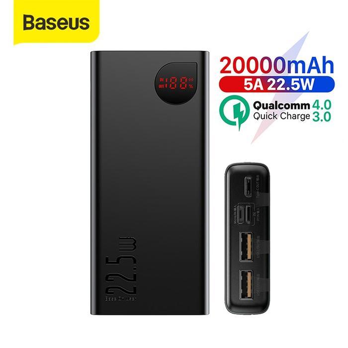 Baseus Original Powerbank Adaman 20000Mah Power Bank 20000 Mah 3A 22.5W 22.5 Watt Fast Charging