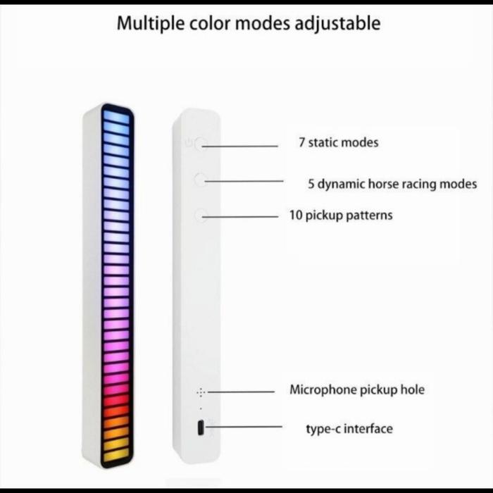 LAMPU LED RGB BAR STRIP SPECTRUM AUDIO INDICATOR MUSIC SOUND CONTROL