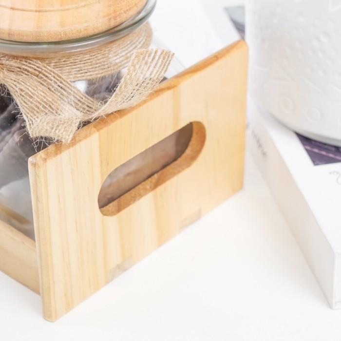 SET TOPLES KACA TUTUP KAYU STOPLES KUE