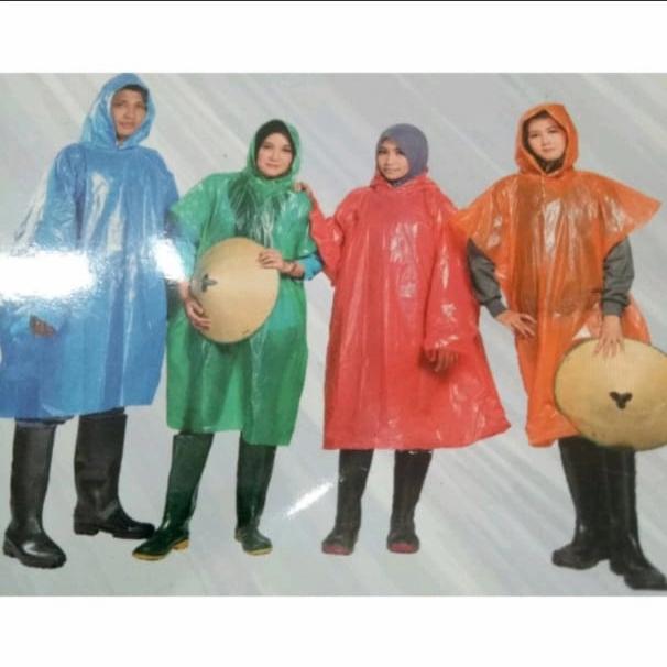 Jas Hujan Plastik 1 lusin HDPE Lengan Panjang Tebu isi 12 pcs