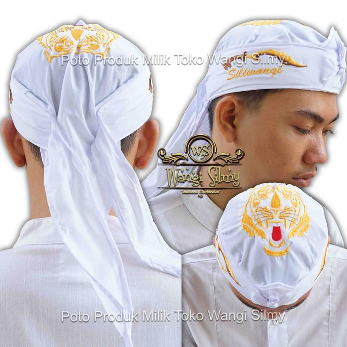 IKET KEPALA KUJANG SILIWANGI BLANGKON IKAT KUJANG SUNDA HITAM BORDIR Kujang Siliwangi Ikat Totopong