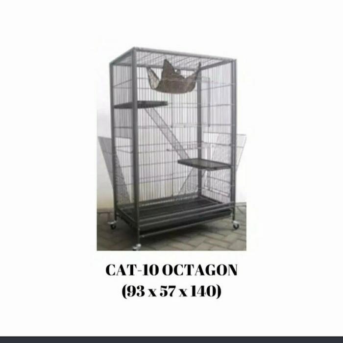 kandang tingkat octagon cat 10