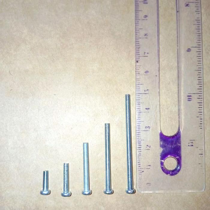 baut 3mm per 10pcs ukuran 1 cm, 1.5 cm, 2.5 cm, 3.5 cm, 5cm sekrup screw