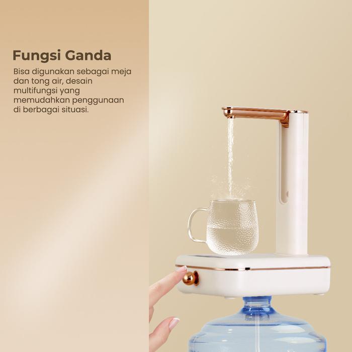 DORAHOMI - Pompa Air Minum Galon Meja Water Pump Lipat Electric Baterai Cas Otomatis Tanpa Kabel