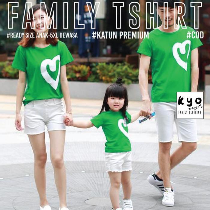 TERMURAH BAJU KAOS COUPLE KELUARGA FAMILY KAPEL PASANGAN SET SERAGAM KATUN COMBED TERBARU LOVE HATI