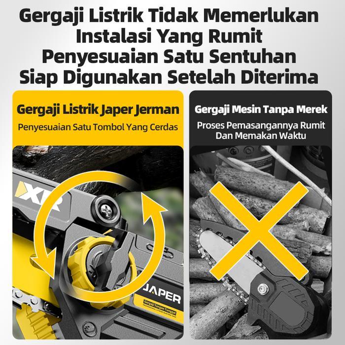 Japer Mesin Chainsaw Cordless Gergaji Baterai Gergaji Rantai Elektrik Mini Gergaji Listrik Senso