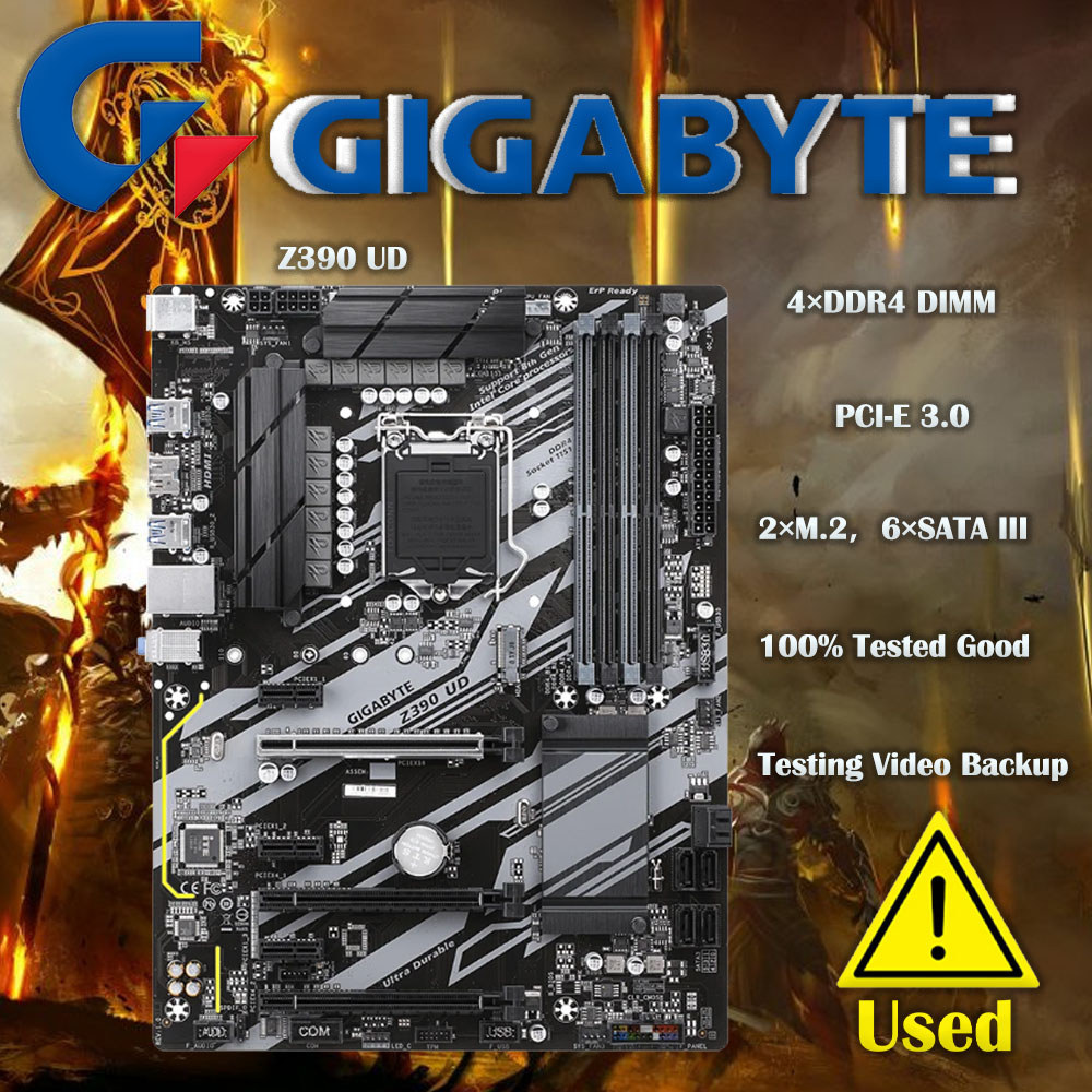 Gigabyte Ga Z390 Ud Motherboard Lga 1151 Z390 Desktop Mainboard M.2 Nvme Pci-E X16