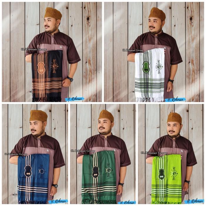 Sorban Motif Logo Nu Kombinasi Logo Terompa Rida Yaman Hijau Putih Hitam Selendang Coklat