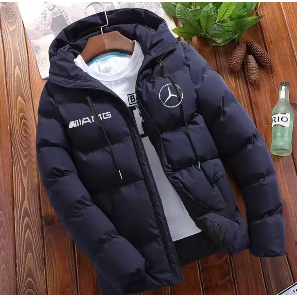 Mercedes-Benz winter short cotton-padded jacket, floral cotton jacket, Korean-style fashionable