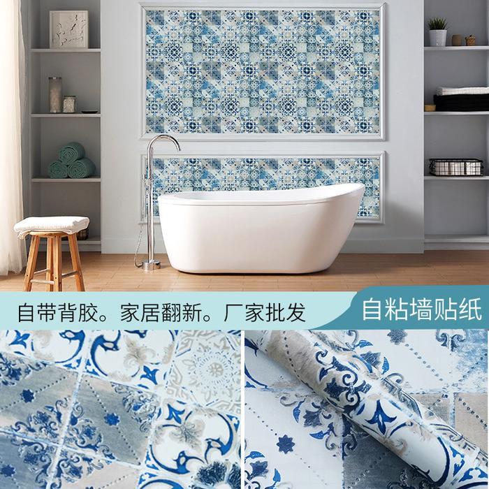 Hs - Wallpaper Dinding Tegel Wallpaper Tegel Hiasan Dinding Wallpaper Tembok Motif Tegel Wallpaper