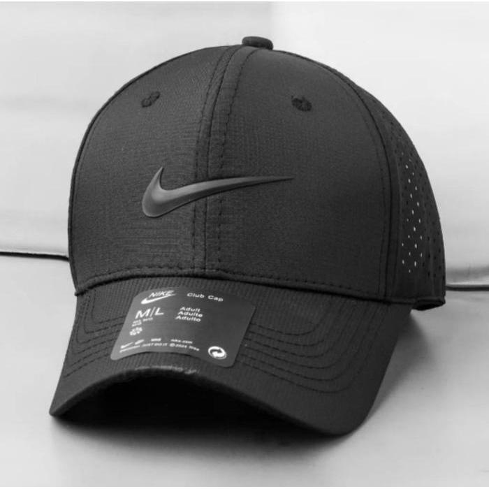 TOPI BASEBALL NIKE MID FONT ORIGINAL FULL BLACK CAPS / TOPI BASEBALL PRIA WANITA / TOPI NIKE FULL