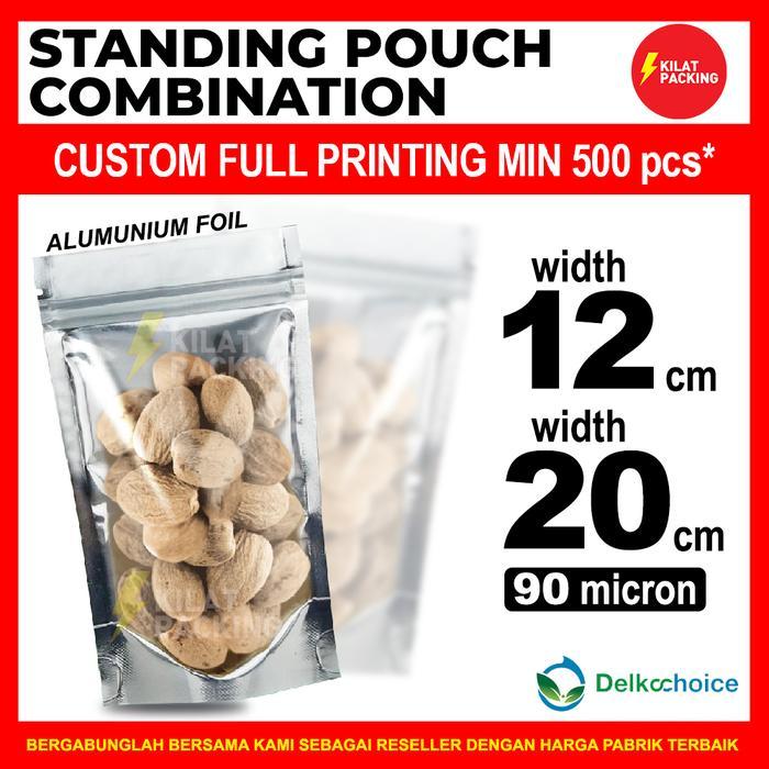 STANDING POUCH PLASTIK KLIP ALUMUNIUM DELKOCHOICE KEMASAN SNACK 12x20