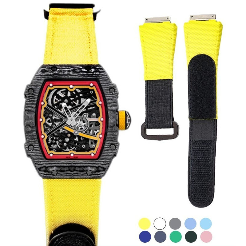 Customized Fkm Rubber Watch Strap For Richard Mille Watchband Elastic Nylon Rm011 Rm030 Rm005 Rm035