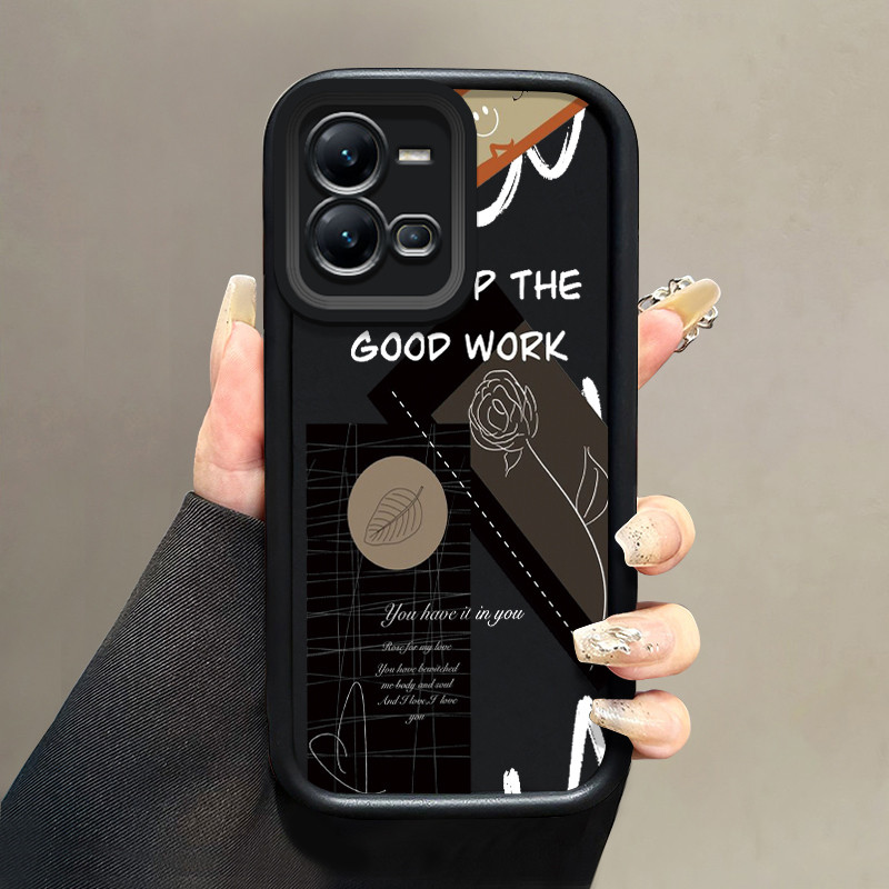 Casing Hp untuk VIVO V25 5G V25E V25 Pro 5G X80 Lite 5G Case Gaya seni kolase series Phone Kesing si