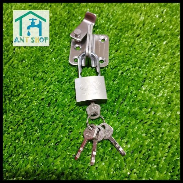 "New" Overpal Kunci Slot Mini Pintu Geser-Grendel Sliding Door Stenlis OM442 - GENDEL KANAN3MM