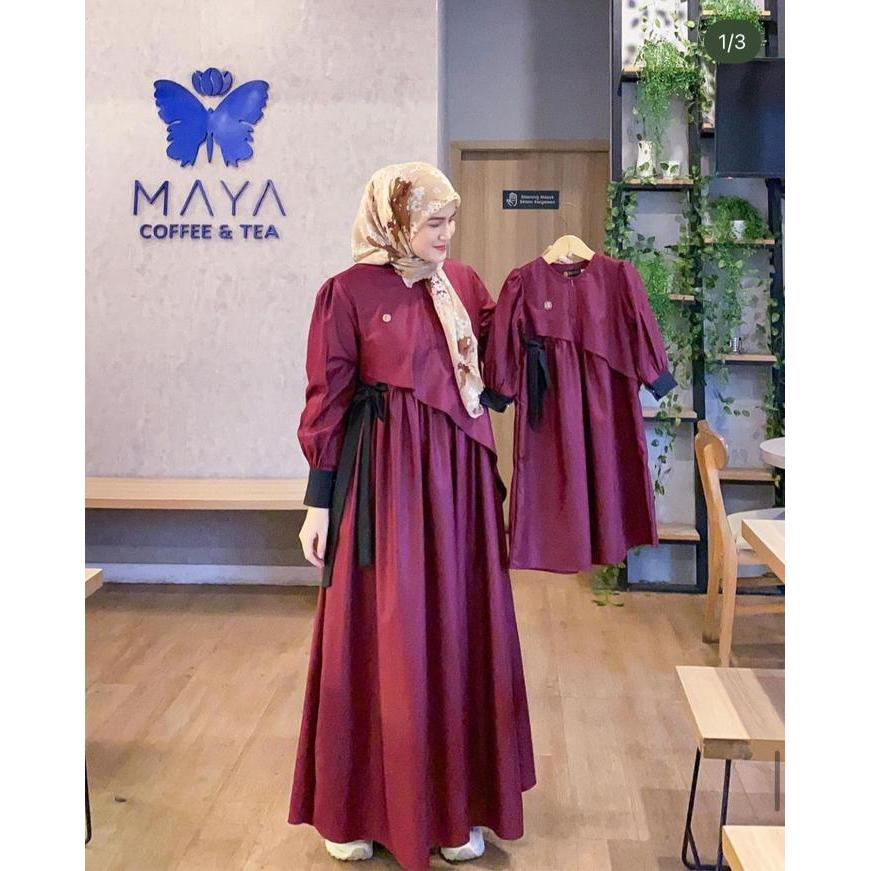 GAMIS COUPLE IBU DAN ANAK/ DRESS ARIMBI TERBARU/GAUN IBU DAN ANAK/GAUN SERUT PINGGANG(HARGA