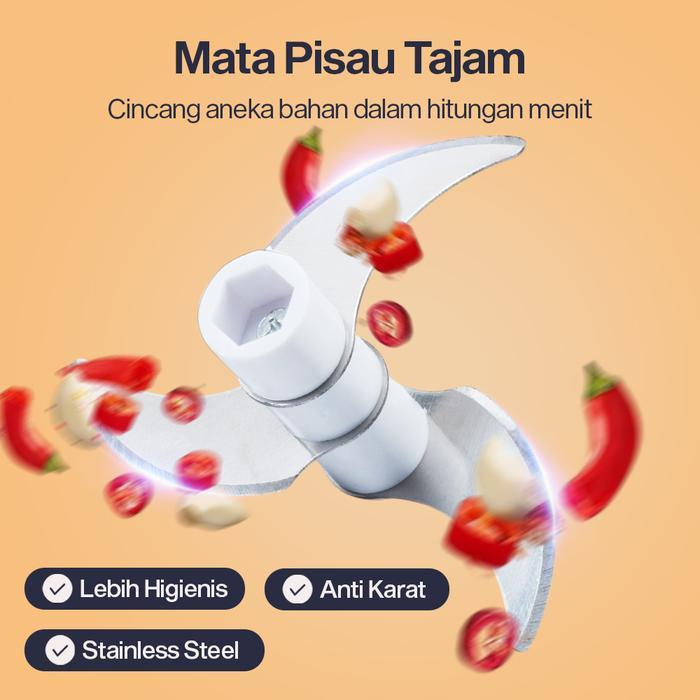 Food Chopper Sqrs / Copper / Coper Manual / Mini Blender Penggiling Bumbu Electric