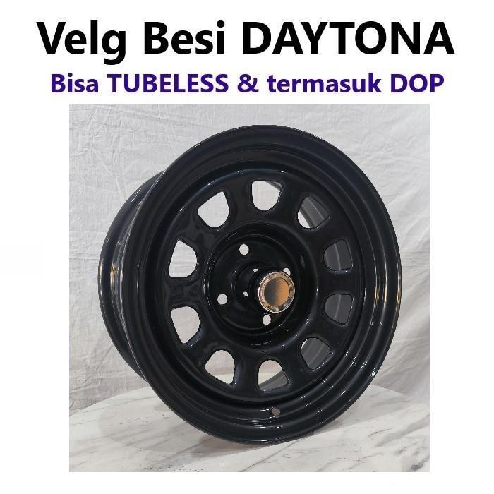 4pcs Velg besi Mobil Steel Daytona 15x7.0 4H 114.3 et+13 Ring 15 R15 Lebar 7 inci mobil Kijang Lama 