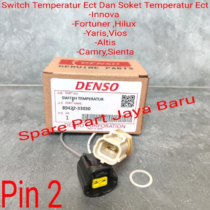 Switch Ect Sensor Temperatur Dan Soket Ect Fortuner Vios Pin 2 Denso original asli ori