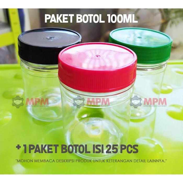 Botol Sambal Plastik PET Jar 100 ml / Toples Bumbu Rempah Sele 100ml