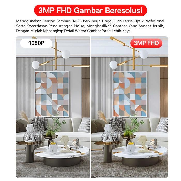XIHANCAM CCTV Indoor Wifi 3MP Camera 360 CCTV Rumah IP Kamera Murah CCTV Wifi Jarak Jauh Lewat HP