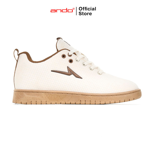 Ando Official Sepatu Sneakers Lopez Wanita Dewasa - Ivory/Cokelat Muda/Gum