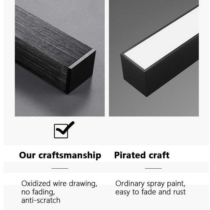 LAMPU PLAFON PVC LED MINIMALIS LED CHANDELIER 4 STRIP 3 COLOR REMOTE