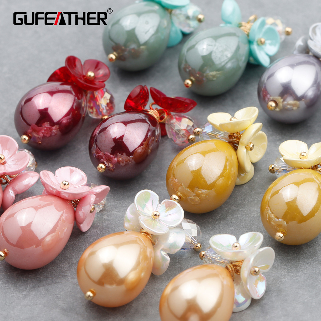 GUFEATHER M759,jewelry accessories,18k gold plated,diy pendant,plastic pearl,hand made,diy