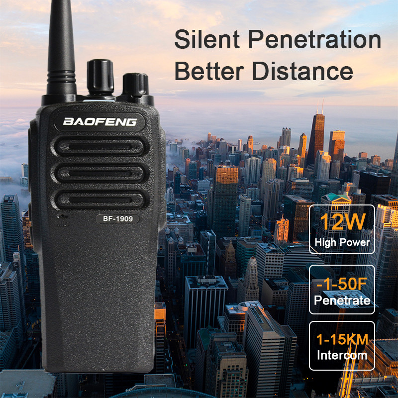 1/2PCS Baofeng BF-1909 12W High Power Walkie Talkie Long Range BF1909 Two Way Radio Type-C Charging