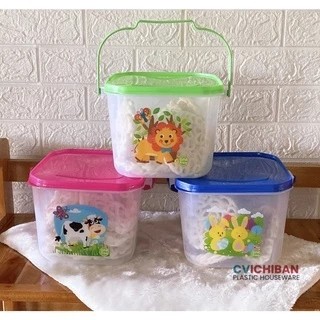 Toples Segi 5 Liter + Gagang (Polos) (Gambar) / Toples Kerupuk / Toples Kue Kering / Toples Hajatan 