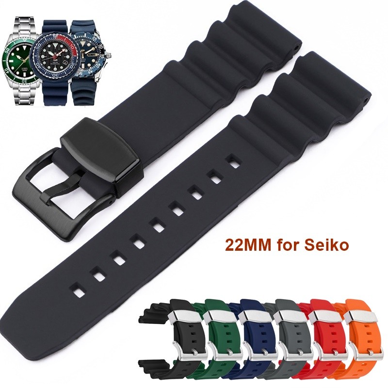 Soft Rubber Watch Strap for Seiko SKX007 Tuna Omega Tudor with Metal Loop Locker Bezel Diving