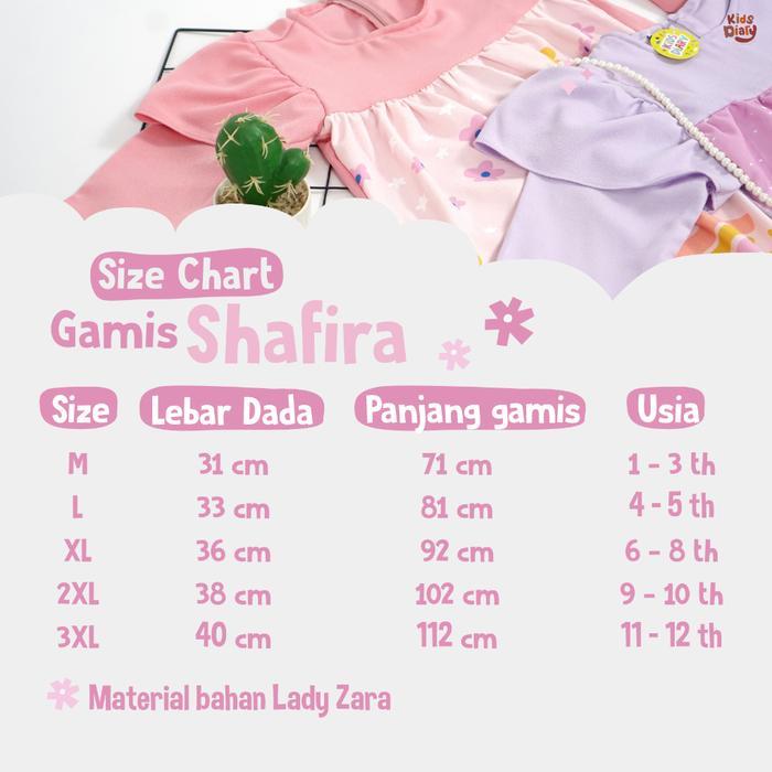 GAMIS SHAFIRA ANAK PEREMPUAN 1 - 12 TAHUN MUSLIM BAJU REMAJA WANITA