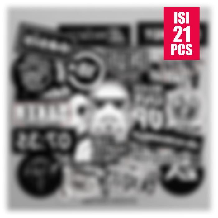 "New" 21 Stiker Aesthetic BLACK & WHITE STIKER TUMBLER HP STIKER LAPTOP stiker estetik stiker