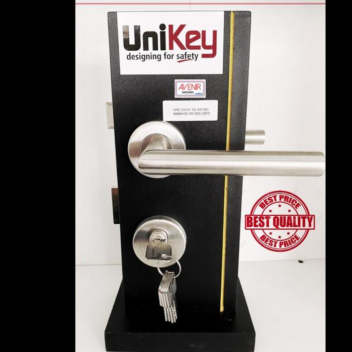 UNIKEY HANDLE ON ROSE HRE 219.51 SS KUNCI PINTU SET STAINLESS