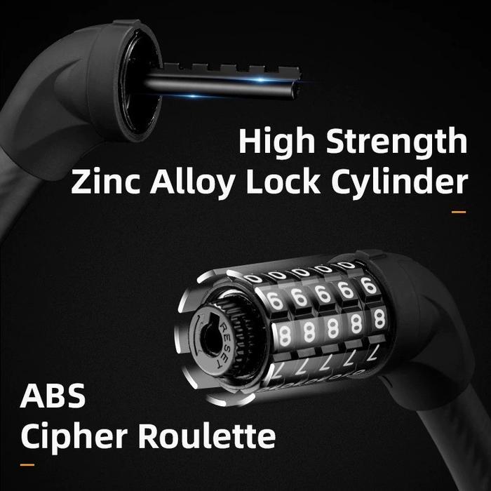 GEMBOK SEPEDA ROCKBROS RKS870 KUNCI KOMBINASI BIKE LOCK CHAIN 5 DIGIT