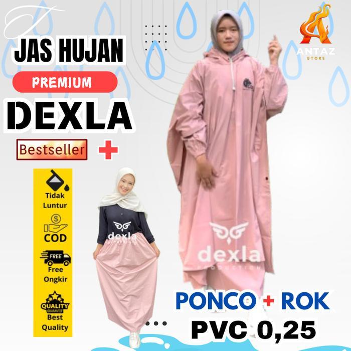 Jas Hujan GOxtra - Setelan Jas Hujan Mantol Mantel Ponco+Rok Kelelawar Wanita Dewasa Super Jumbo