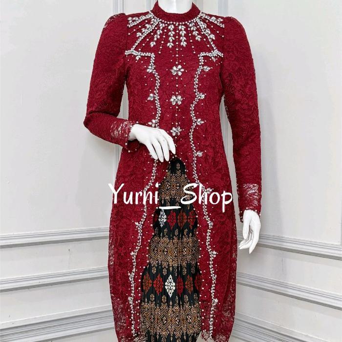 Kebaya Glamor Tunik Glamor Payet Mutiara Tunik Mewah Kebaya Tren Kekinian 2026 Terbaru