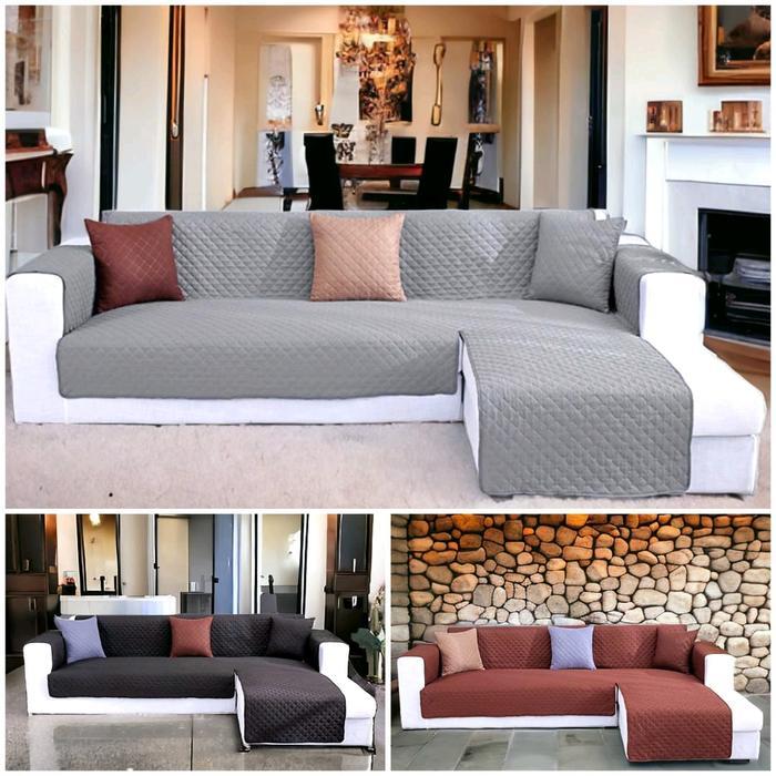 Sarung sofa L protektor / Cover sofa L shape / Sarung sofa adem