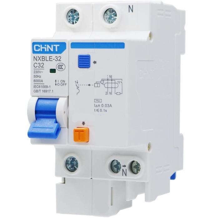RCCB ELCB RCBO CHINT NXBLE-63 NXBLE63 1P+N 2P 6A 10A 16A 20A 25A 32A 40A 50A 63A (30mA) ELCB Listrik