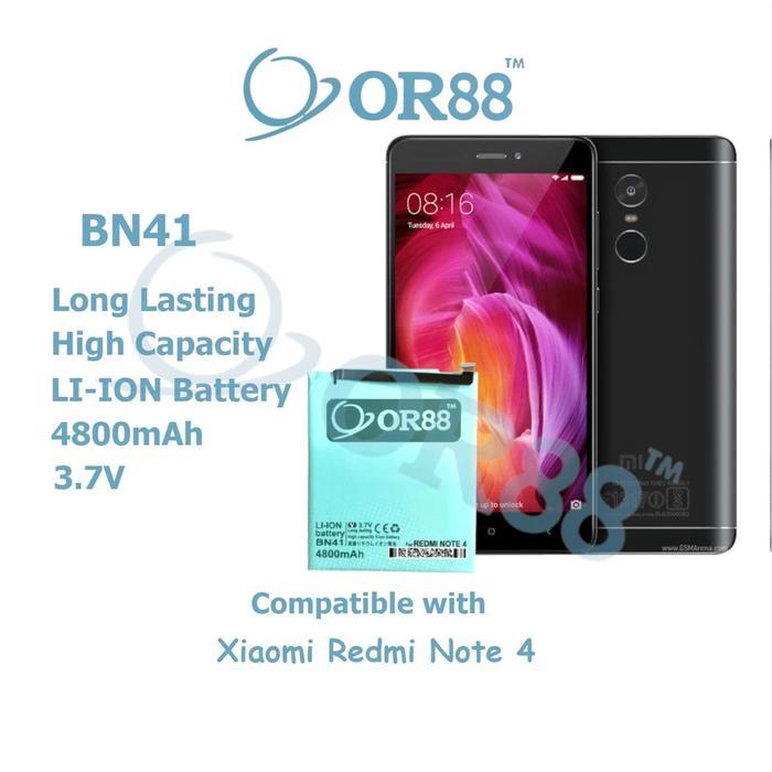 OR88 - COMPATIBLE WITH XIAOMI REDMI NOTE 4 / NOTE 4X (MEDIATEK) [BN41] BATRE BATERAI BATERE BATTERY