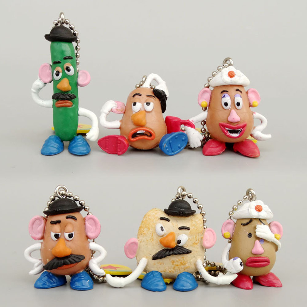 6Pcs/SET Disney Toy Story 4 Mr. Potato Mrs. Potato Mr. Pickles Action Figure Toys Cute Potato Anime
