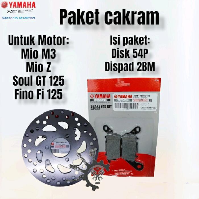 Aspira - Piringan Cakram + Kampas Mio M3 / Mio S Z / Mio Gt 125 / Fino Fi / Soul Gt 125 Sparepart