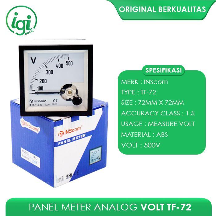 PANEL METER VOLT 72 X 72 ANALOG JARUM VOLT METER TF-72 VOLTMETER